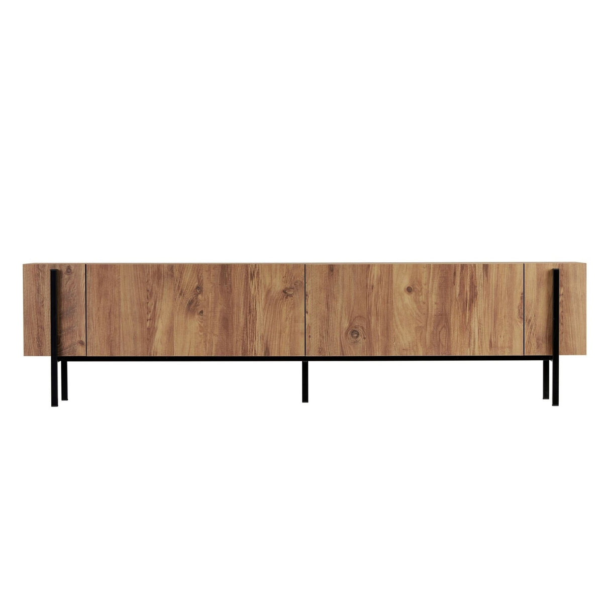 Nexus tv-meubel eikenlook met zwart 180 cm Atlantic Pine eikenlook en zwart Melamine gecoat houtcomposiet