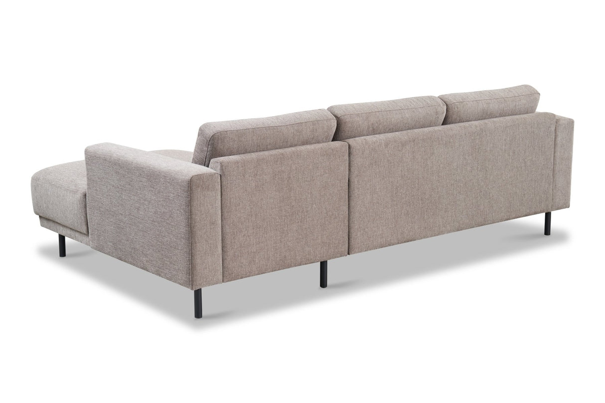 Moderne Hoekbank Rechts Taupe Stof Aniko met Chaise Longue 238x142x78 cm
