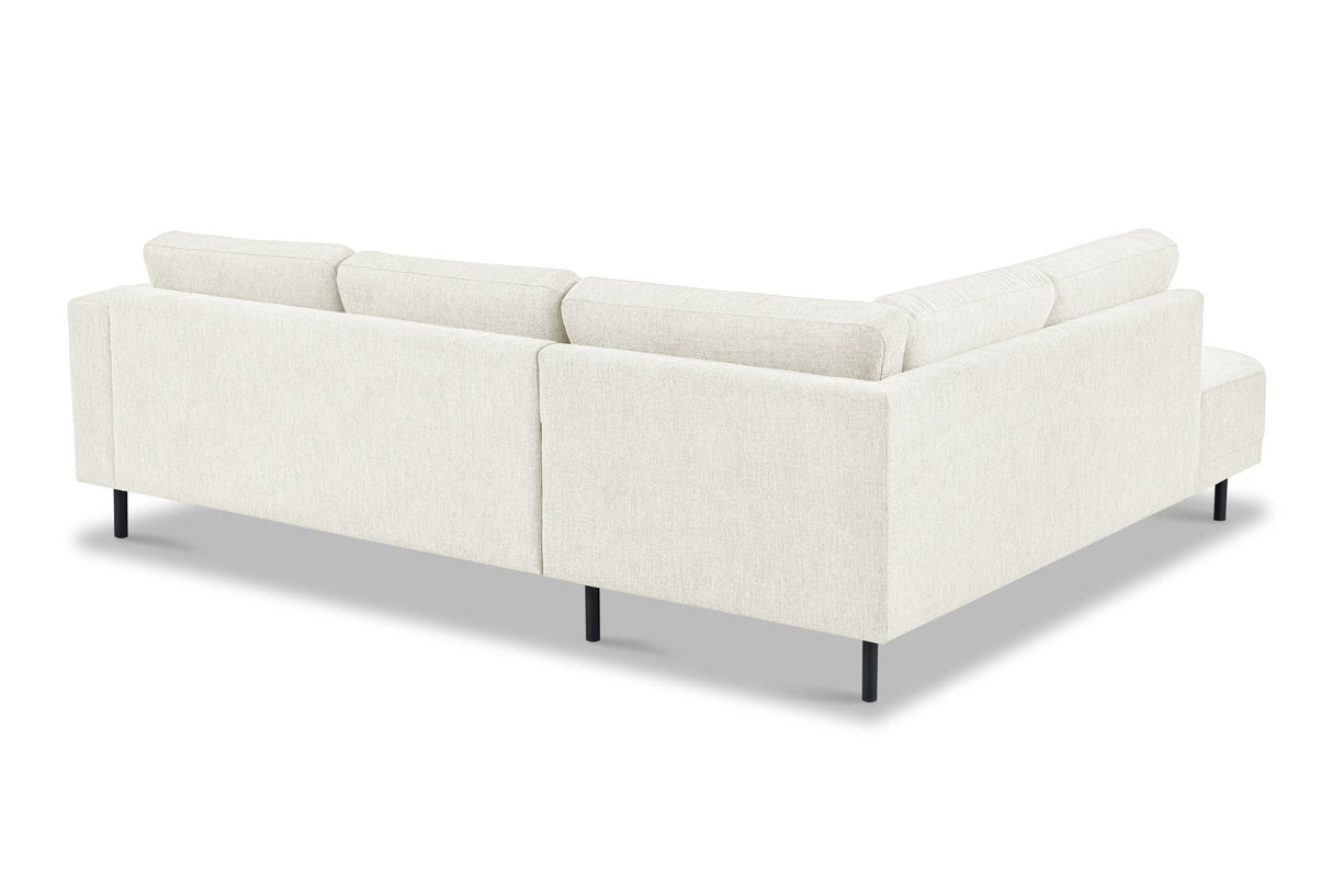 Moderne 3-zits Hoekbank Links Beige Stof Aniko met Lounger 240x197x78 cm