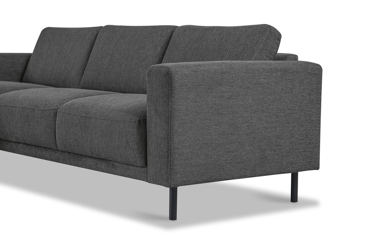 Moderne hoekbank met Chaise Longue Antraciet Stof Aniko links 238x142x78 cm