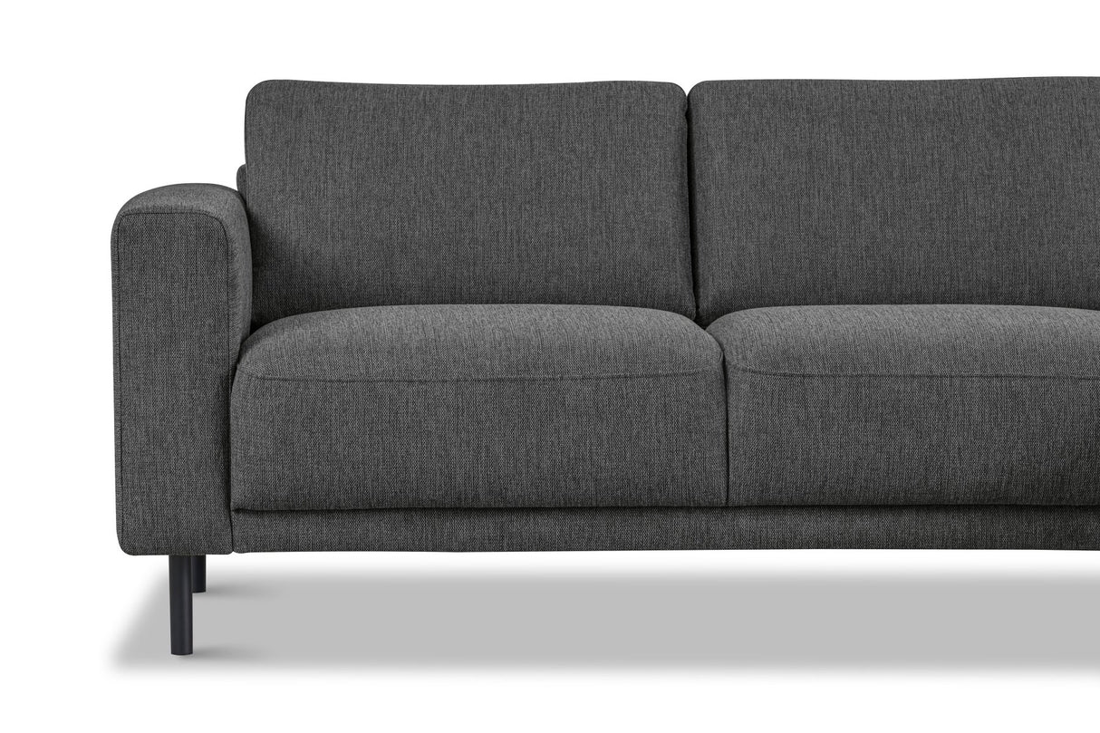 Banken - Moderne hoekbank met Chaise Longue Antraciet Stof Aniko rechts 238x142x78 cm - Dimehouse