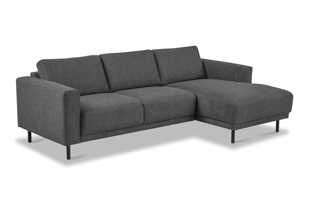 Banken - Moderne hoekbank met Chaise Longue Antraciet Stof Aniko rechts 238x142x78 cm - Dimehouse