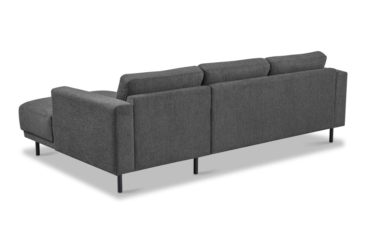 Moderne hoekbank met Chaise Longue Antraciet Stof Aniko rechts 238x142x78 cm