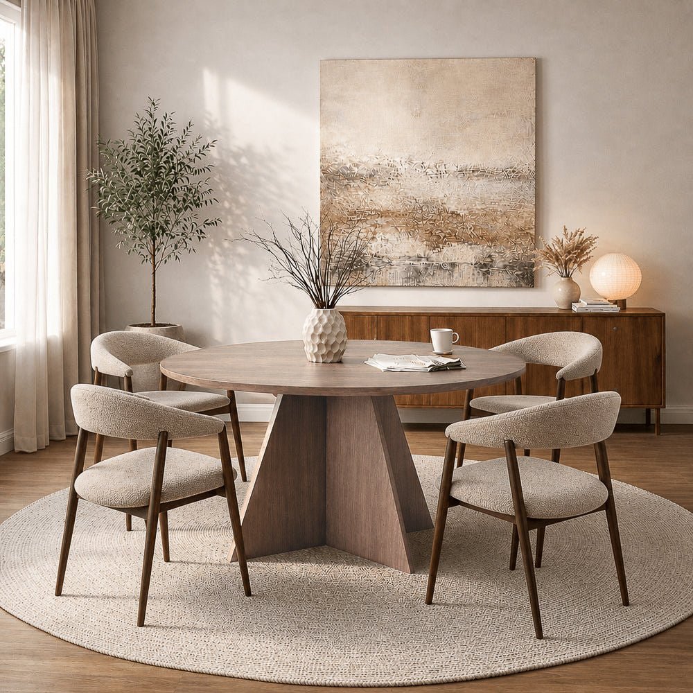 Eettafels-Eetkamertafel rond Walnoot - 120 cm - Mary-Dimehouse