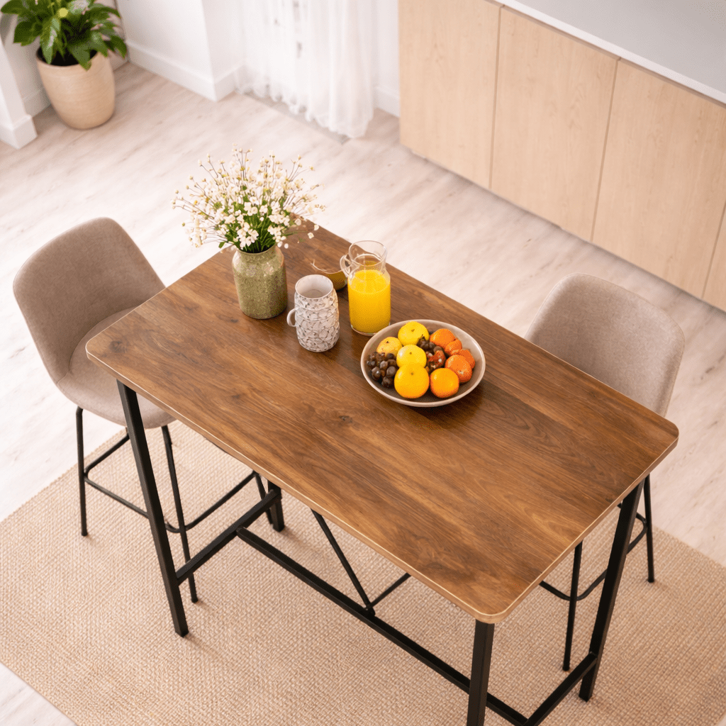 Bartafel Walnoot melamine - 90 x 48 cm - 92 cm hoog - North