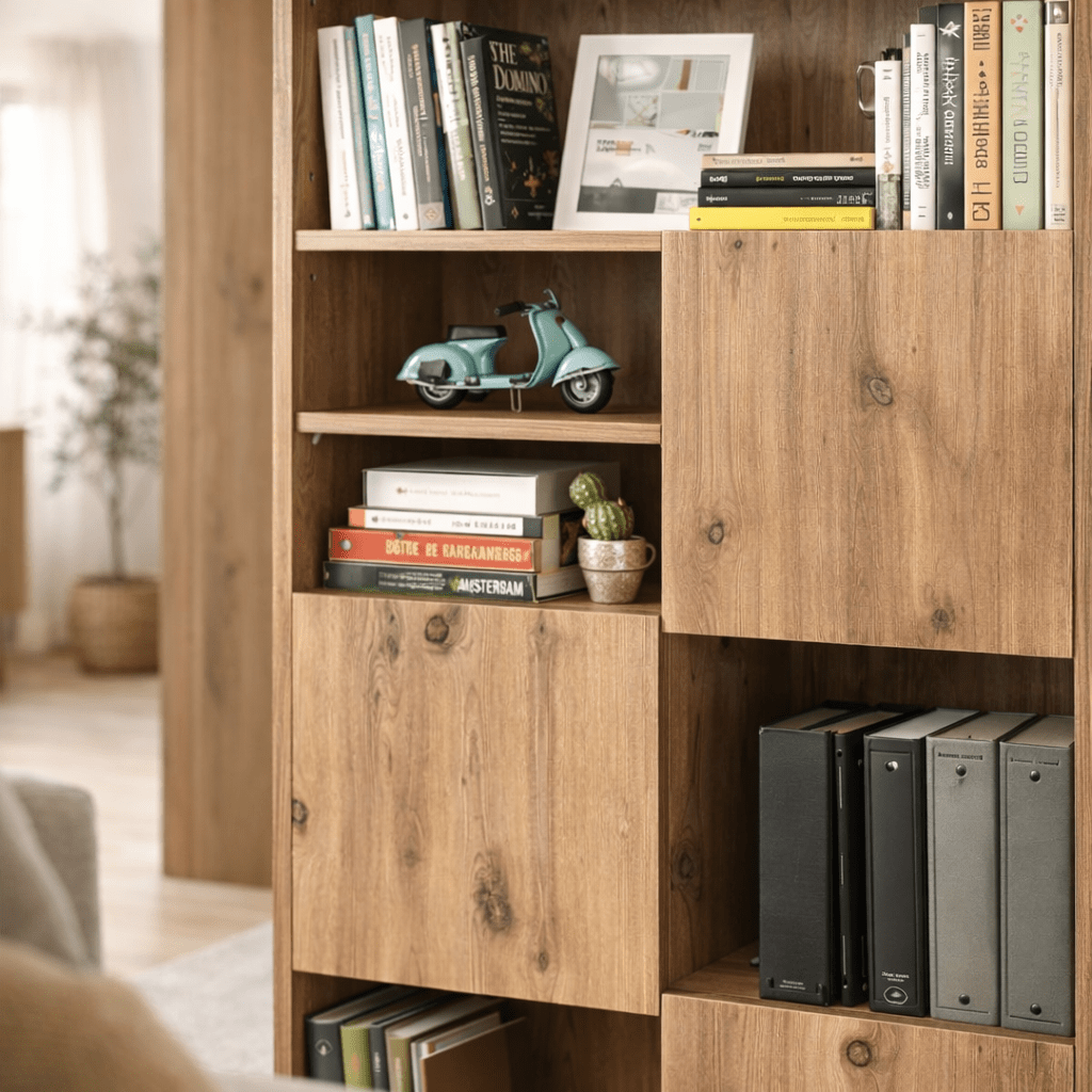 Boekenkast Marina Flora Atlantisch Dennenhout Melamine 80x155x36 cm