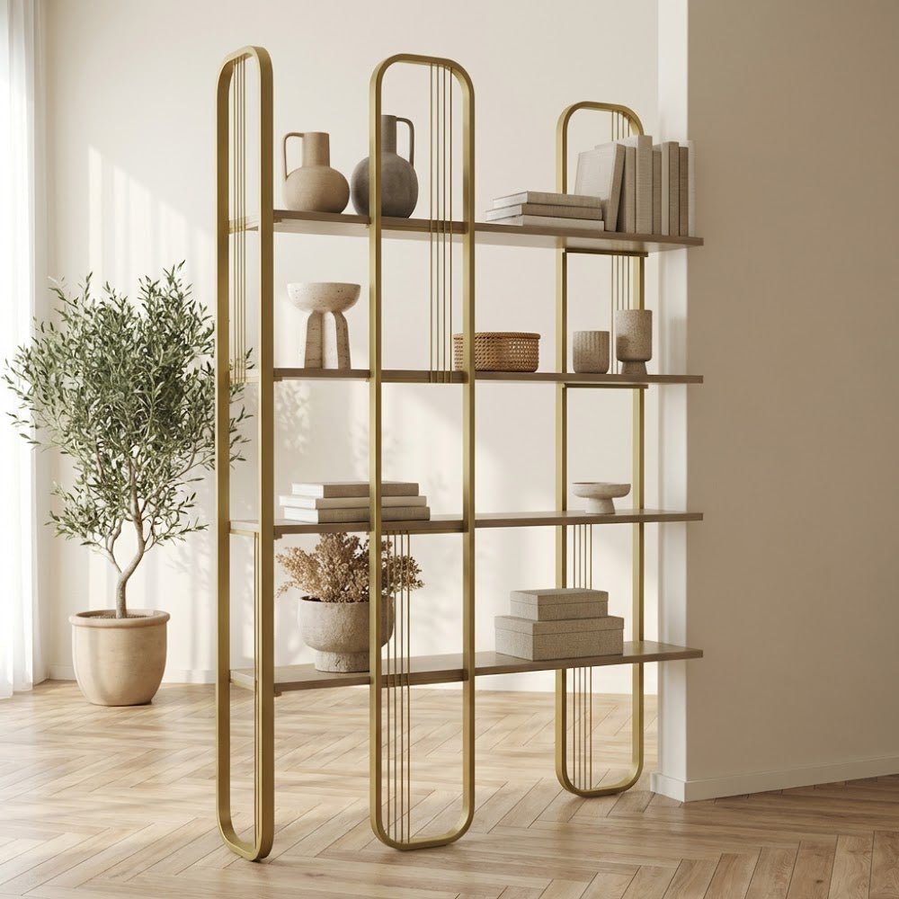 Boekenkast Sierra Geel Melamine 124x182x26 cm