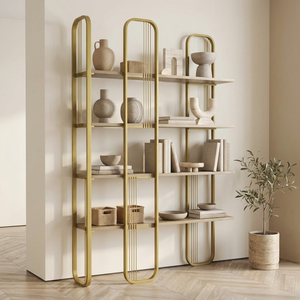 Boekenkast Sierra Geel Melamine 124x182x26 cm