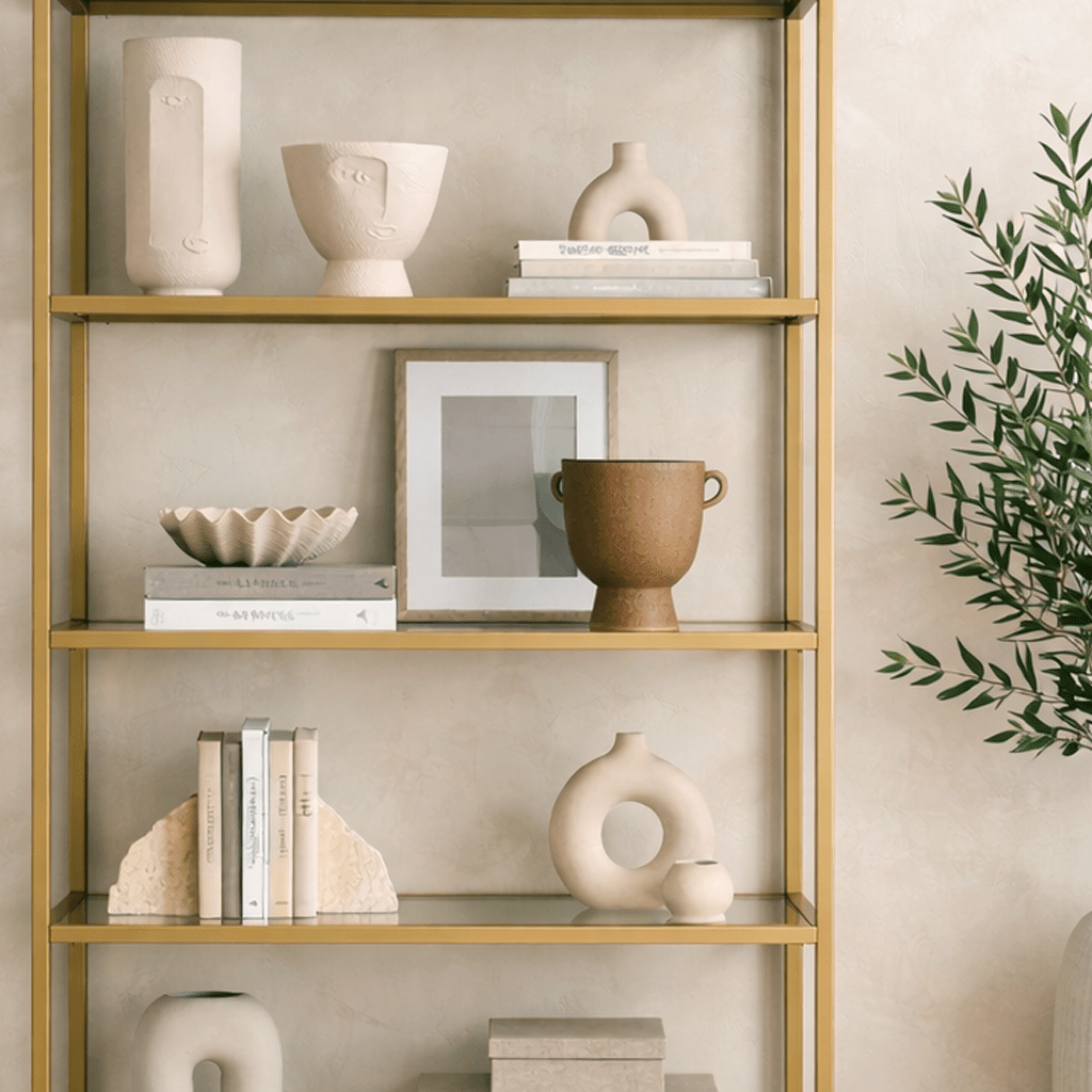 Boekenkast Veneto Goud Glas 80x165x30 cm