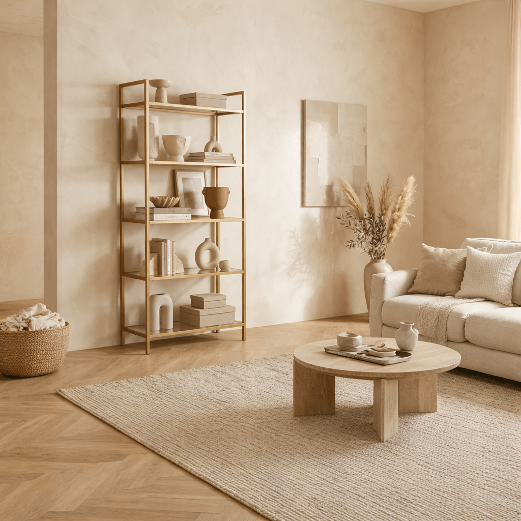 Boekenkast Veneto Goud Glas 80x165x30 cm