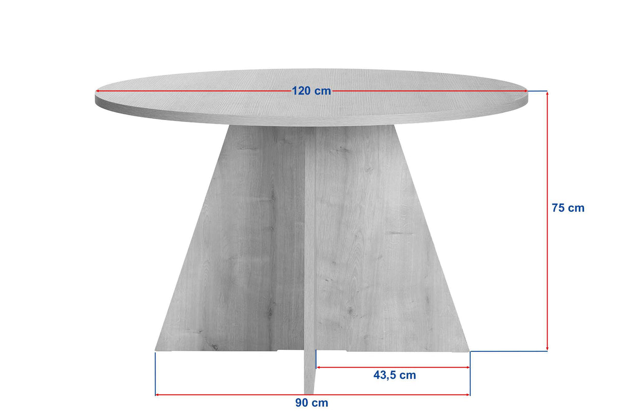 Eetkamertafel rond Grenen melamine Mary - 125 cm