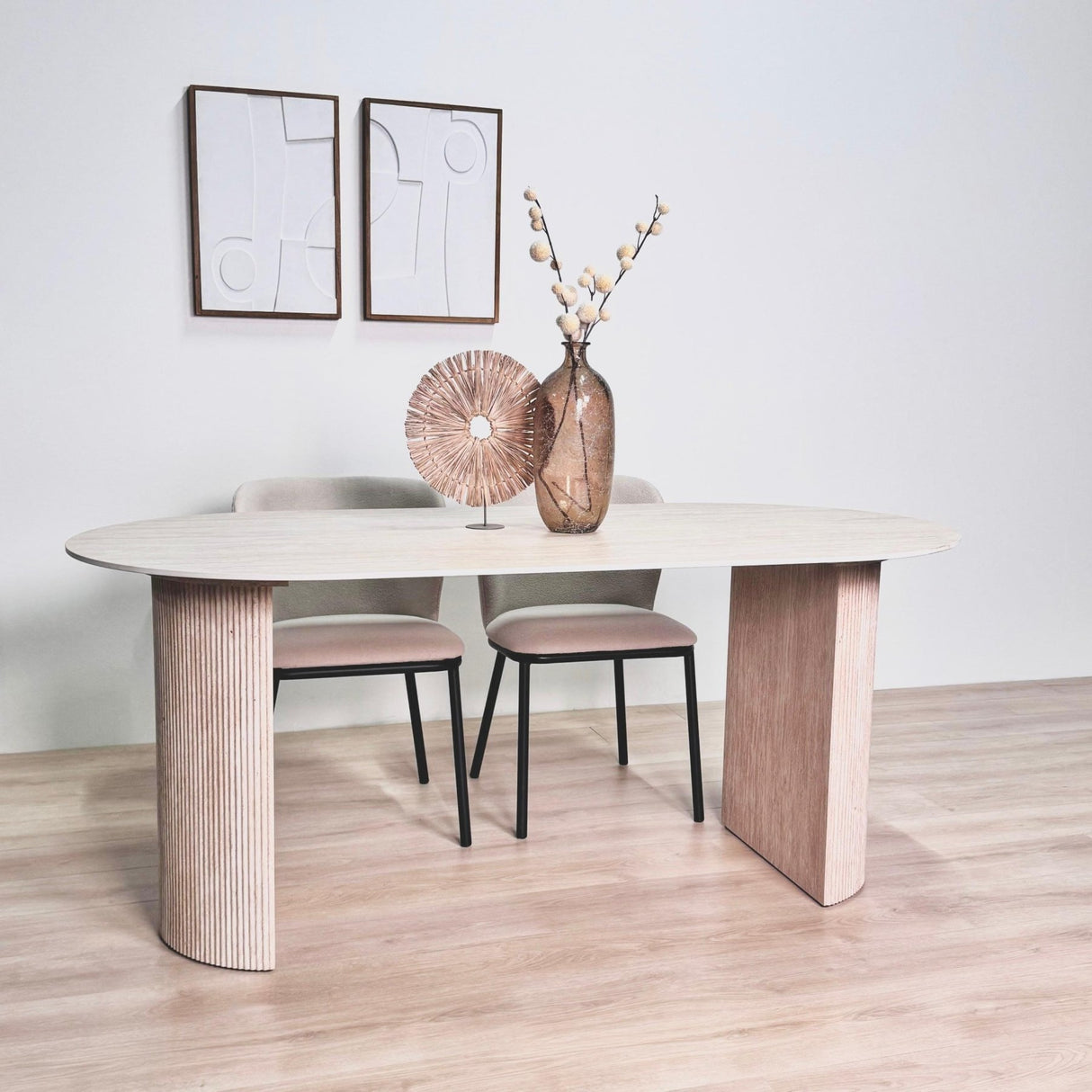 Eettafel Jimi 180x90 cm travertin beige