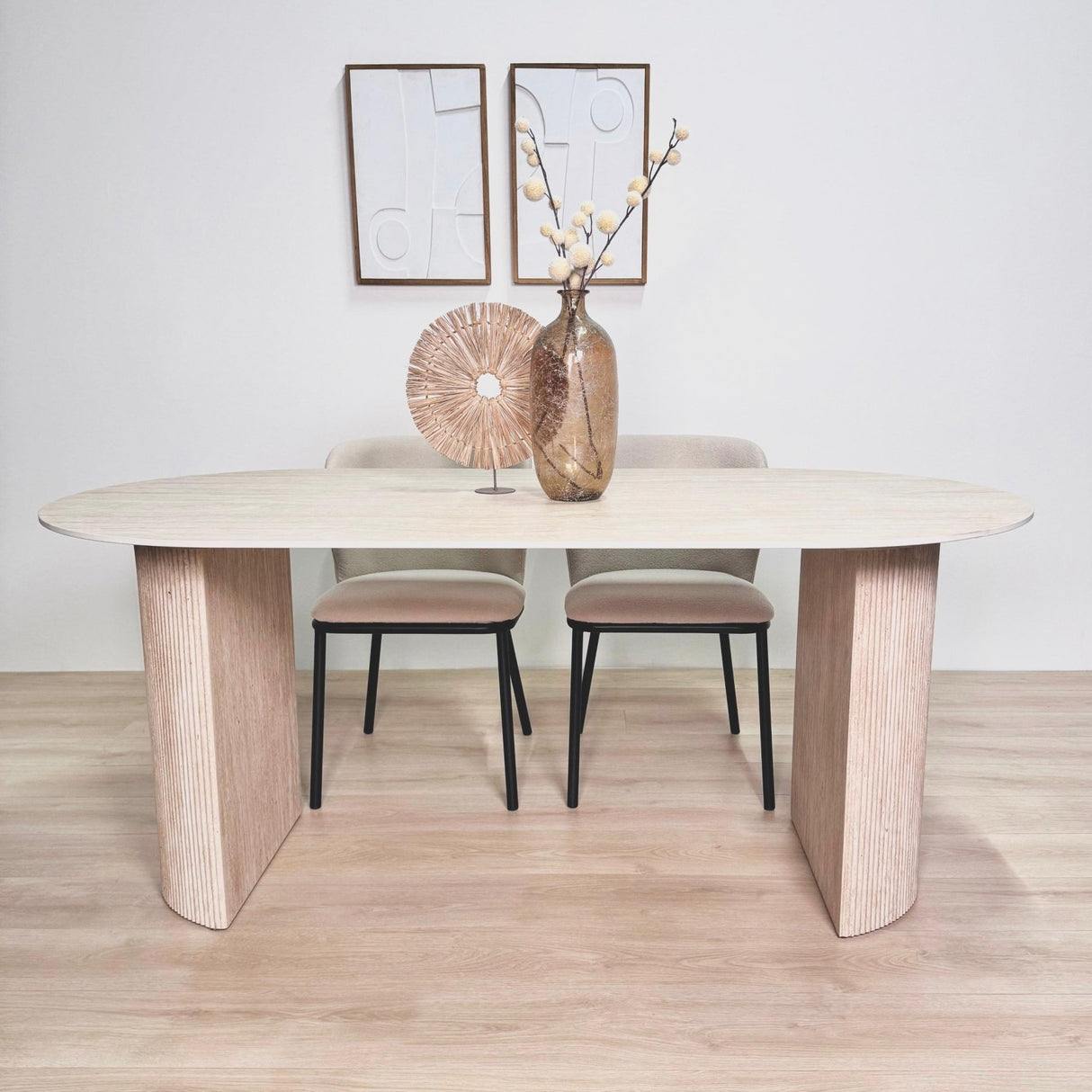 Eettafel Jimi 180x90 cm travertin beige
