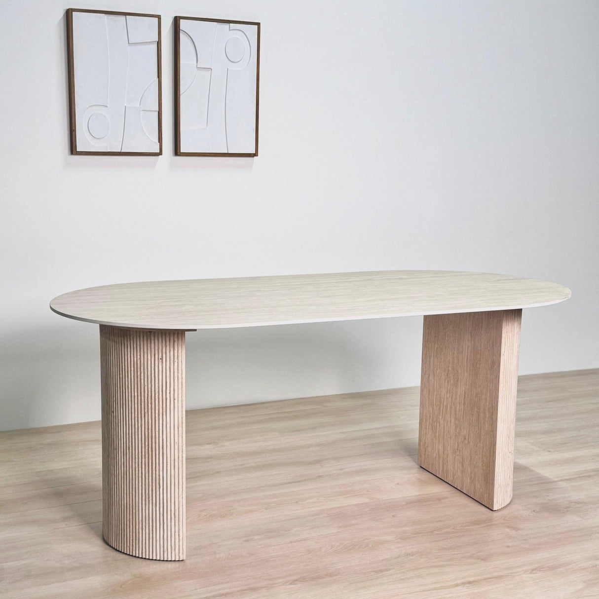 Eettafel Jimi 180x90 cm travertin beige