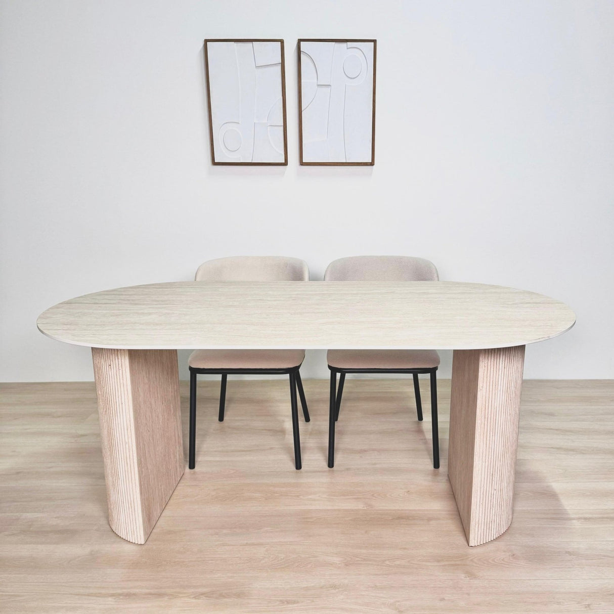 Eettafel Jimi 180x90 cm travertin beige