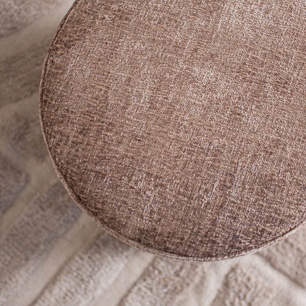 Hockers-Hocker taupe chenille stof - 40x40x35 cm - Mara-Dimehouse