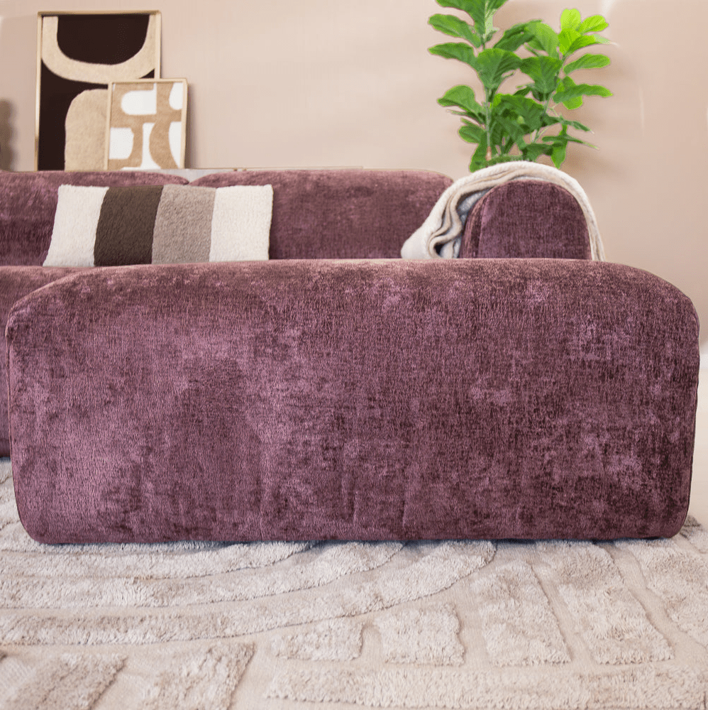 Banken-Hoekbank paars chenille stof - 292x170 cm - Shane - rechts-Dimehouse