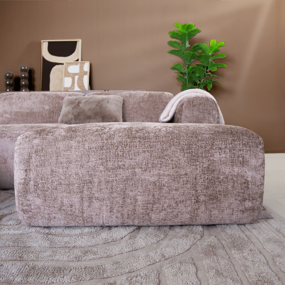Banken-Hoekbank taupe chenille stof - 292x170 cm - Shane - rechts-Dimehouse