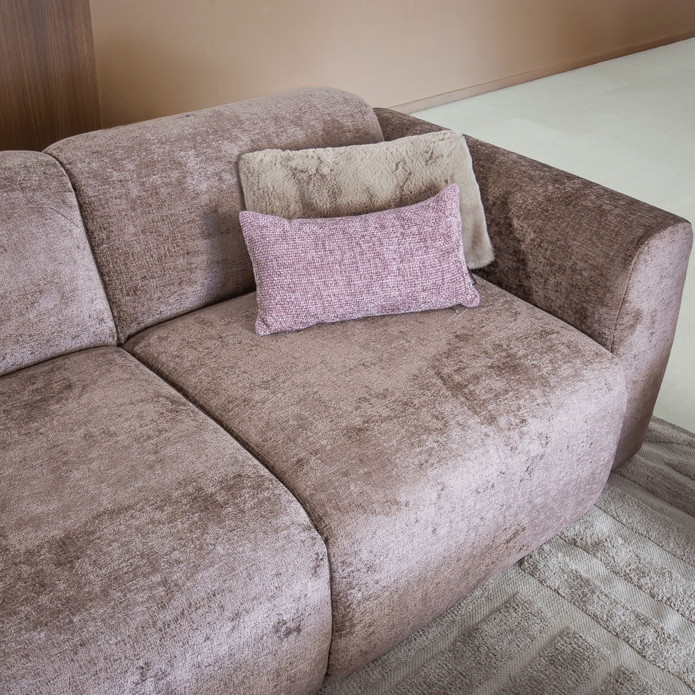 Banken-Hoekbank taupe chenille stof - 292x170 cm - Shane - links-Dimehouse