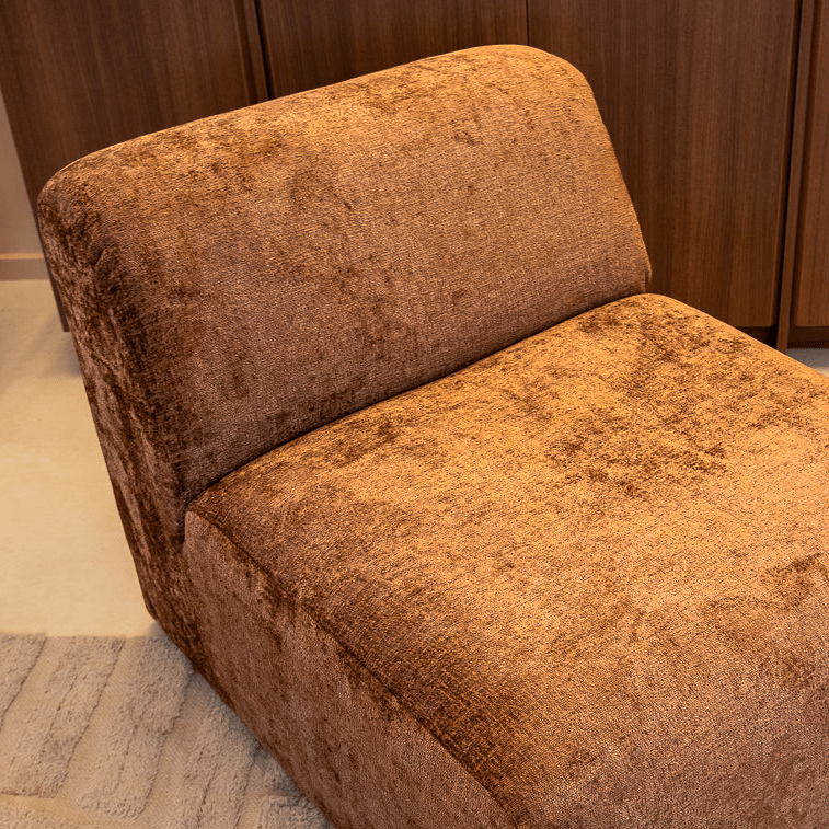 Fauteuils-Fauteuil oker chenille stof Shane-Dimehouse