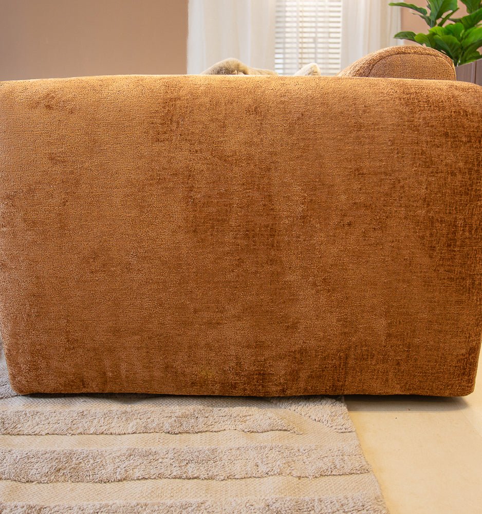 Banken-2-zits bank oker chenille stof - 195x85 cm - Shane-Dimehouse