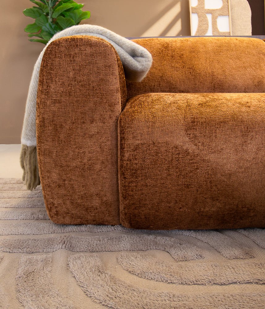 Banken-2-zits bank oker chenille stof - 195x85 cm - Shane-Dimehouse