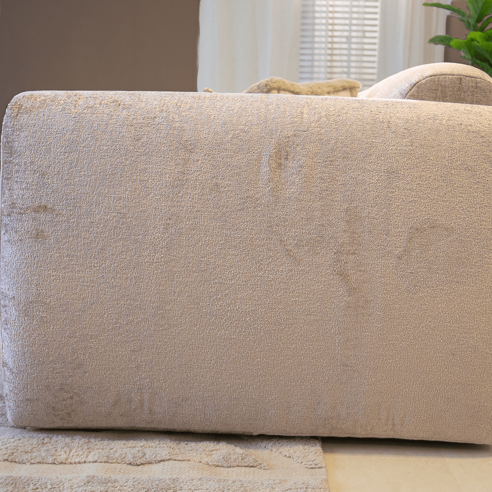 Banken-2-zits bank zand chenille stof - 195x85 cm - Shane-Dimehouse
