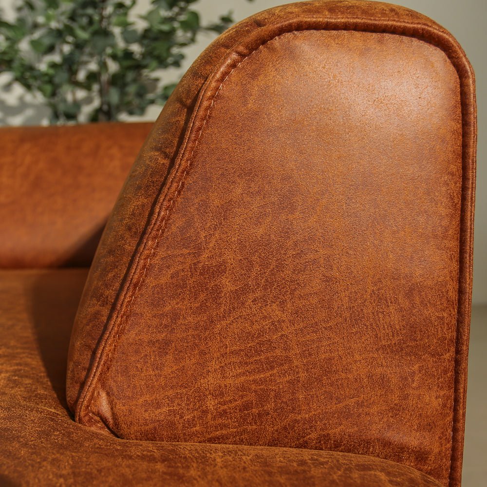 Banken-U-bank cognac ecoleer - 370x169 cm - Jaylen-Dimehouse