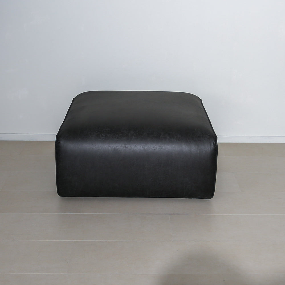 Hocker antraciet ecoleer - 98x88x43 cm - Jaylen