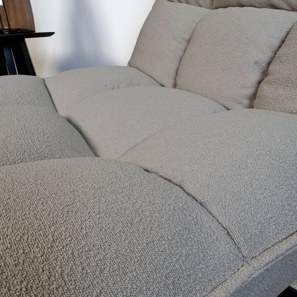 Draaifauteuil Yuki Taupe Bouclé 360° Draaibaar