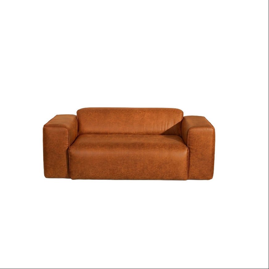 Banken-2-zits bank cognac ecoleer - 186x98 cm - Jaylen-Dimehouse