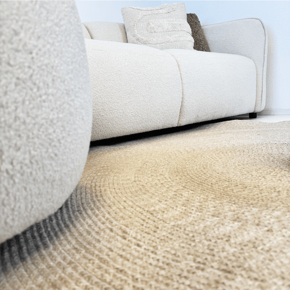 Hoekbank organische vorm crème bouclé Sophie - links