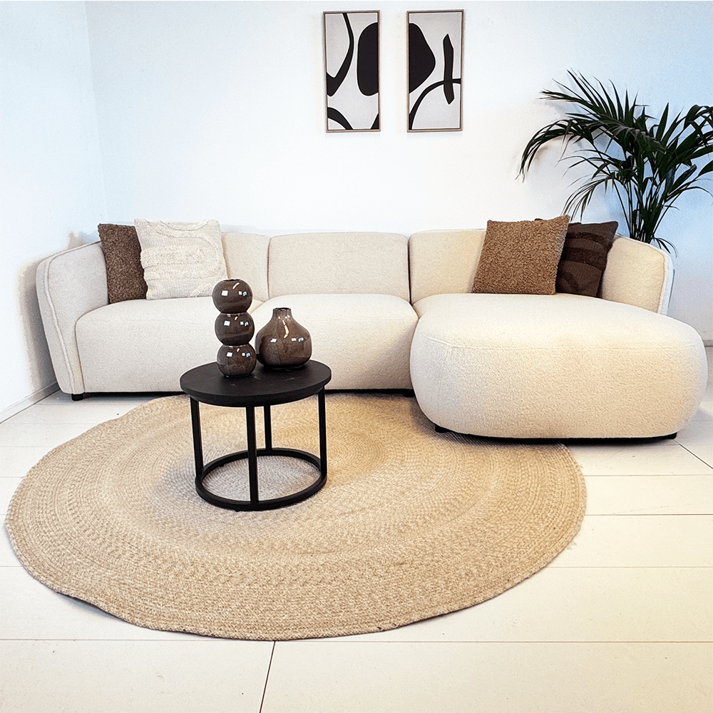 Hoekbank organische vorm crème bouclé Sophie - rechts