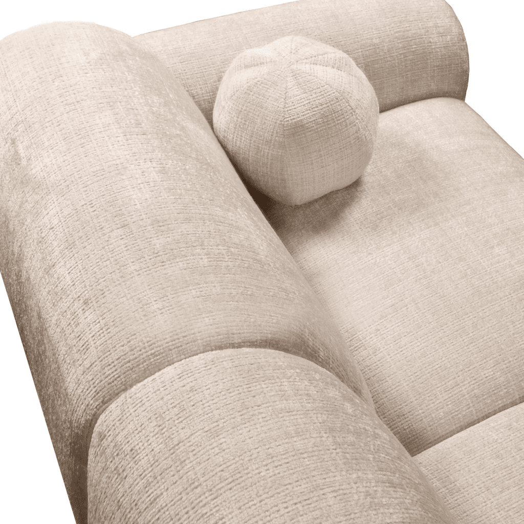 Hoekbank met lounge beige chenille stof Shane - rechts