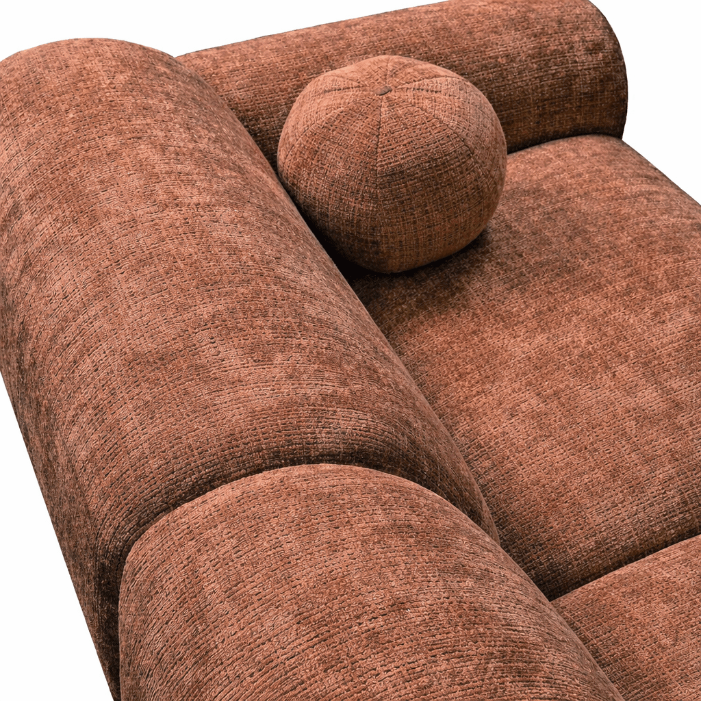 Hoekbank met lounge koper chenille stof Shane - rechts