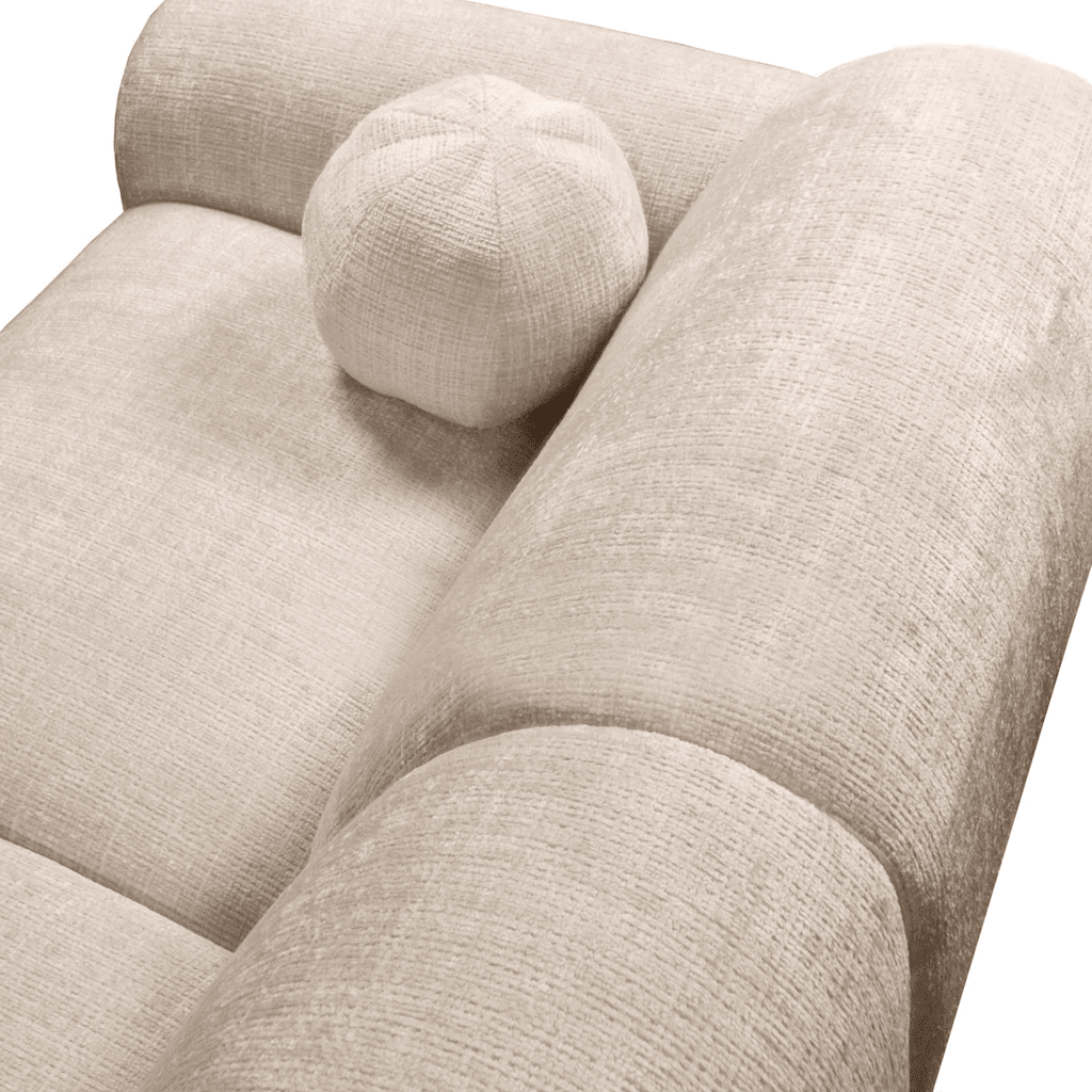 Hoekbank beige chenille stof - 292x169 cm - Shane - links