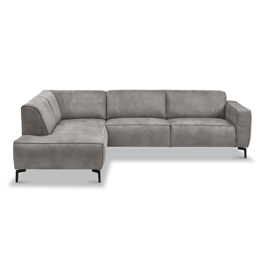 Industriële hoekbank antraciet eco-leer Brisbane - links