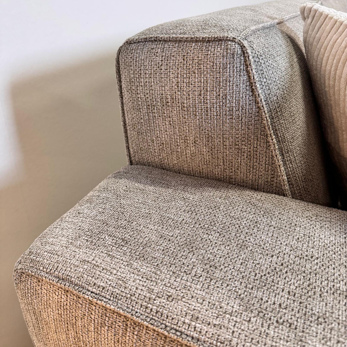 Hoekbank grijs chenille gemêleerd Ravi – Links