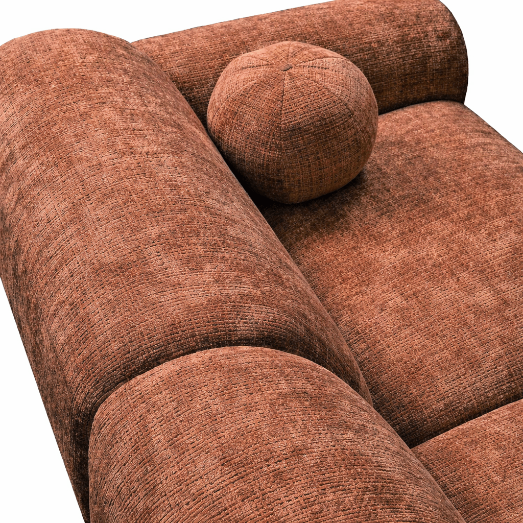 Hoekbank koper chenille stof - 292x170 cm - Shane - links