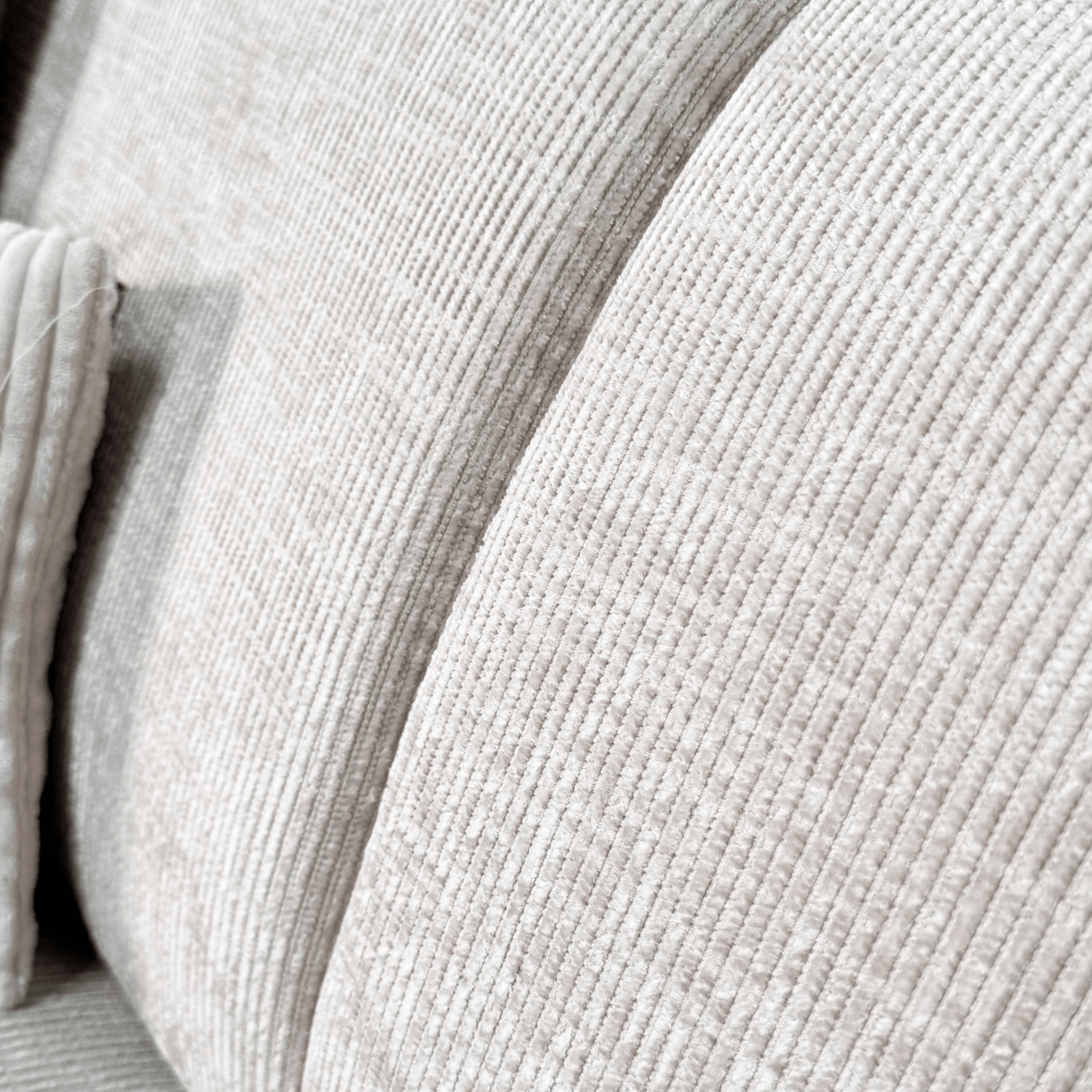 Hoekbank met chaise longue beige chenille stof Manon - rechts