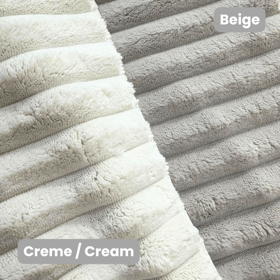 Hoekbank crème super zachte ribstof Gavi - rechts