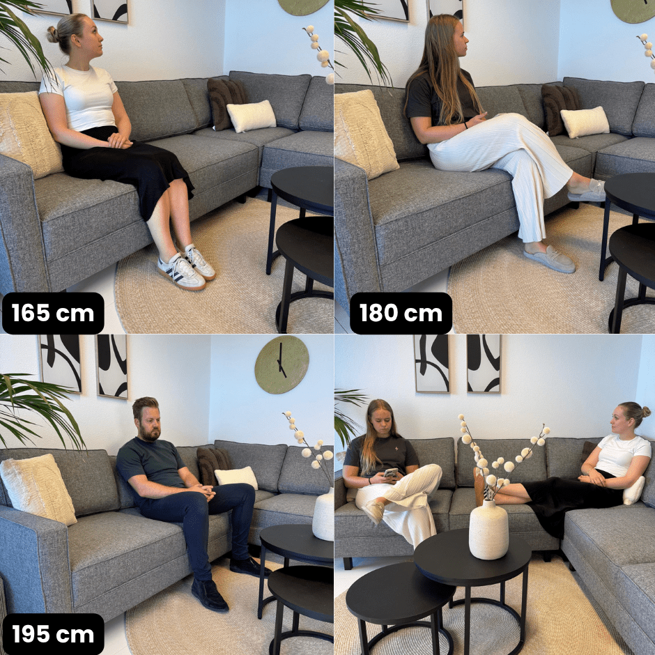 Hoekbank Kale Stof Grijs - vijf persoons