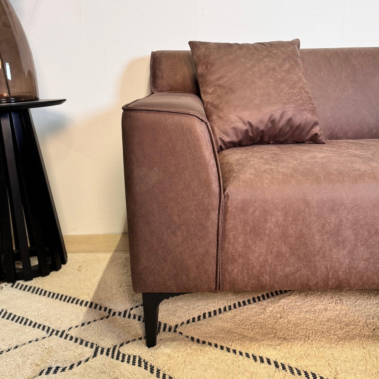 3-zits bank bruin microvezel stof Davidson