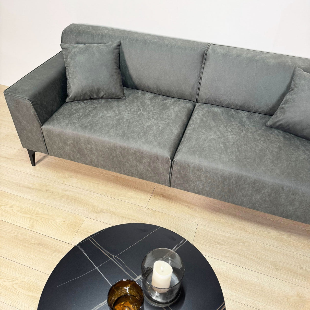 3-zits bank groen microvezel stof Davidson