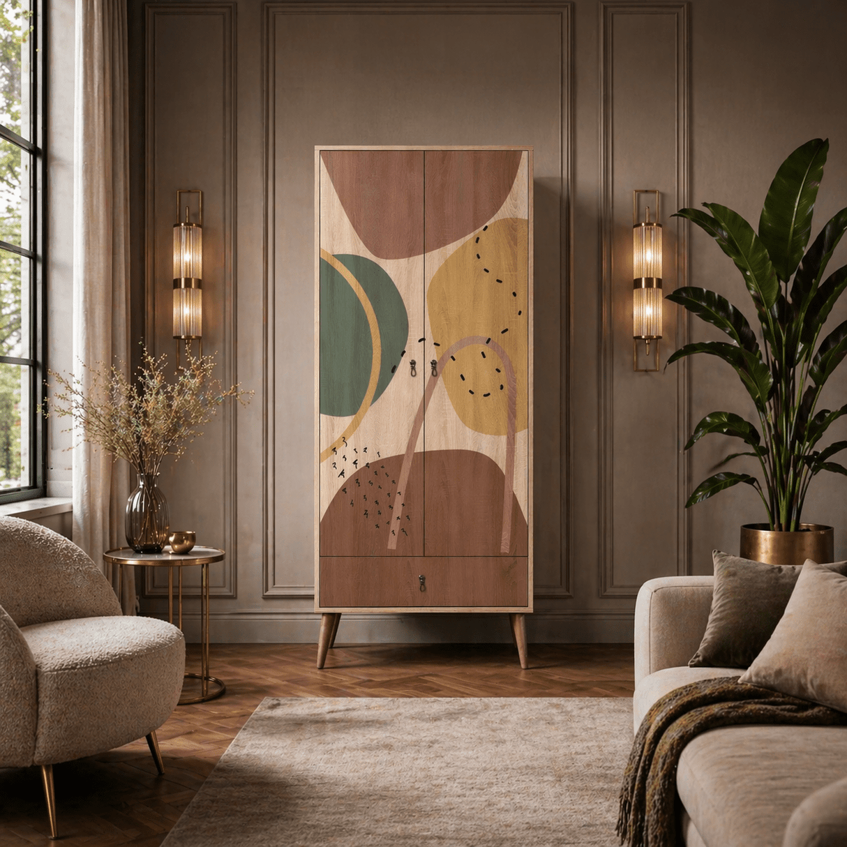 Kledingkast City Gardrop Multicolor Melamine 80x190x45 cm