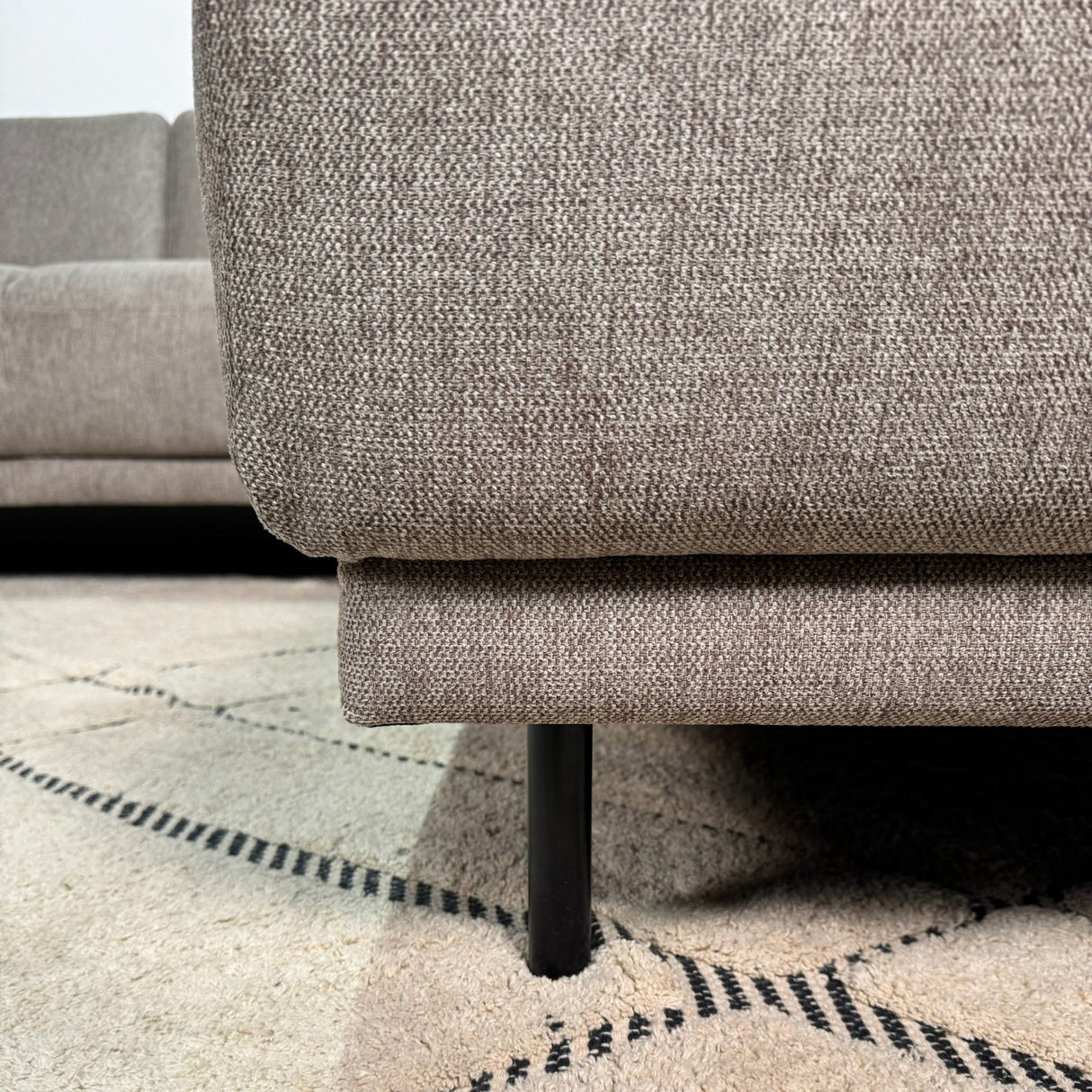 Moderne 3-zits Hoekbank Rechts Taupe Stof Aniko met Lounger 240x197x78 cm