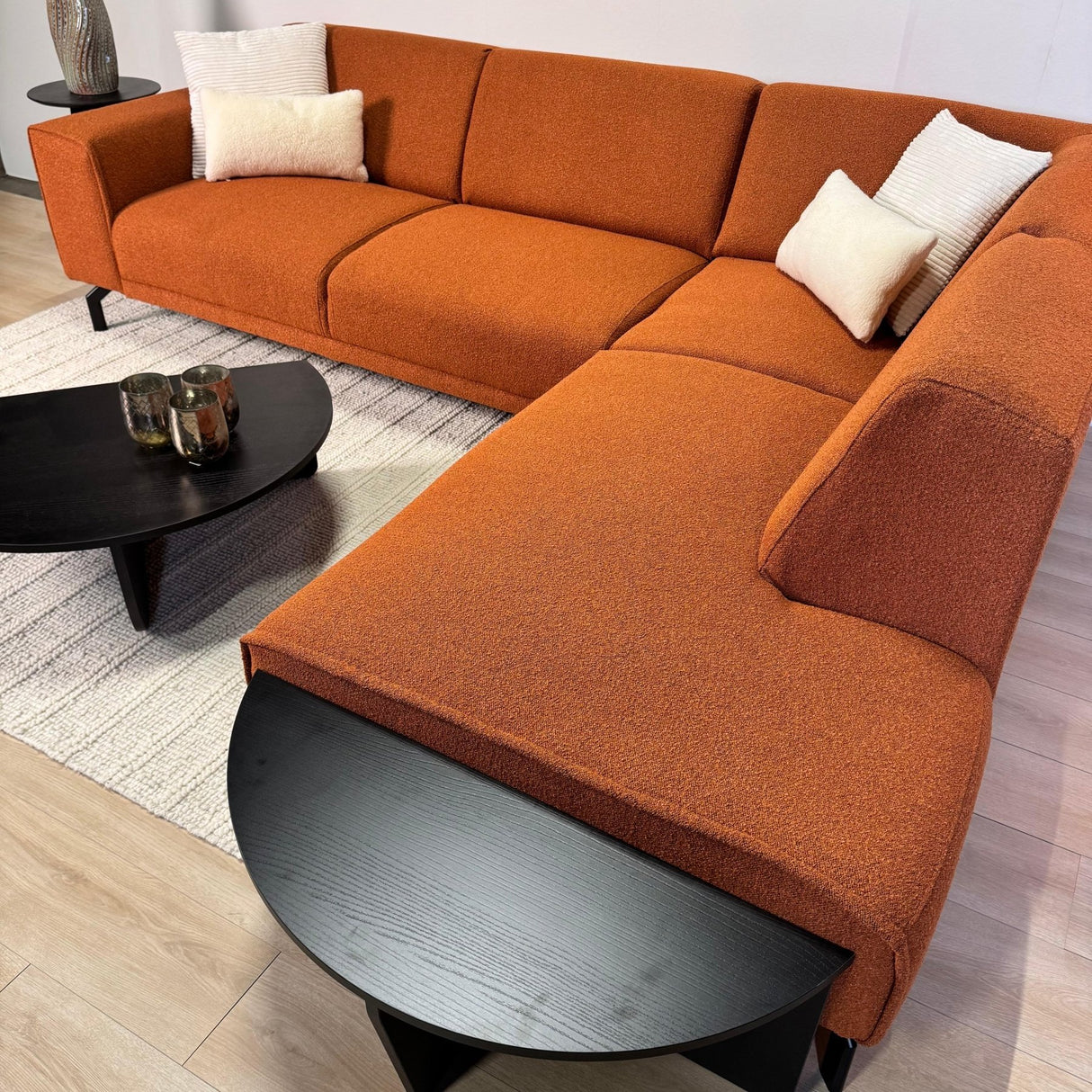 Ronde Salontafel Zwart Getrapt Melamine 85 cm Orin