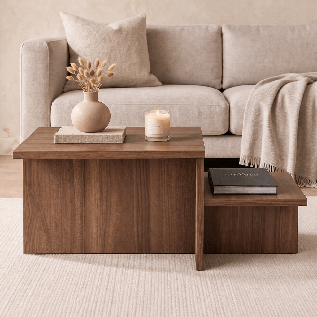 Salontafel Walnoot Melamine - 80 x 40 cm - Eterna