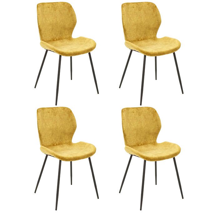 Set van 4 eetkamerstoelen Argo Velours goud