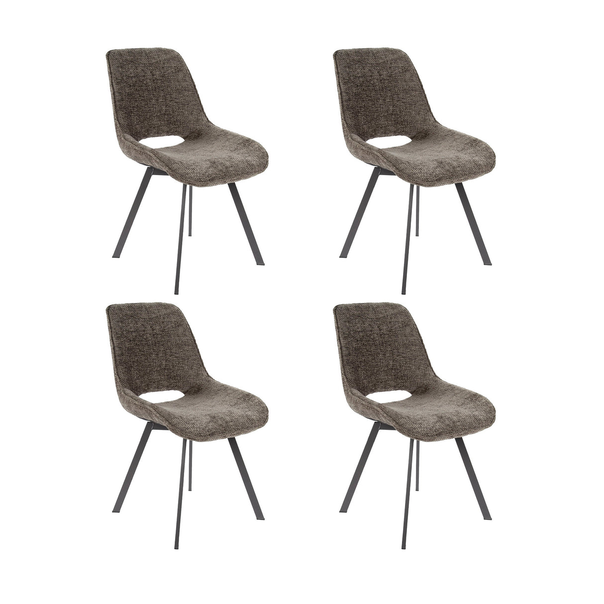 Set van 4 eetkamerstoelen Riviera Rich Taupe draaibaar